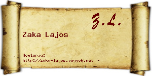 Zaka Lajos névjegykártya